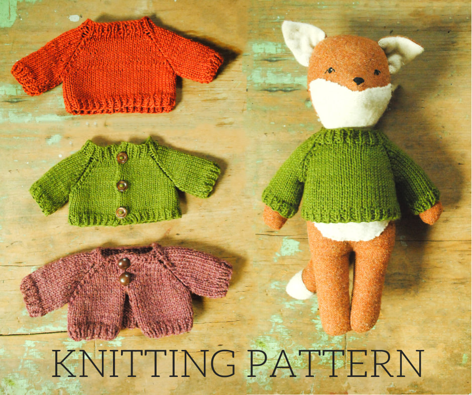 Miniature Wolf and fox stuffed toy sewing pattern